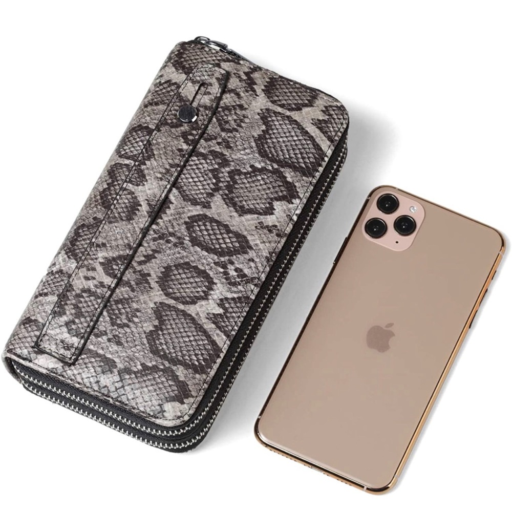 Daisy Rose Dual Zipper Wallet & Phone Clutch with Hand Strap and RFID Blocking